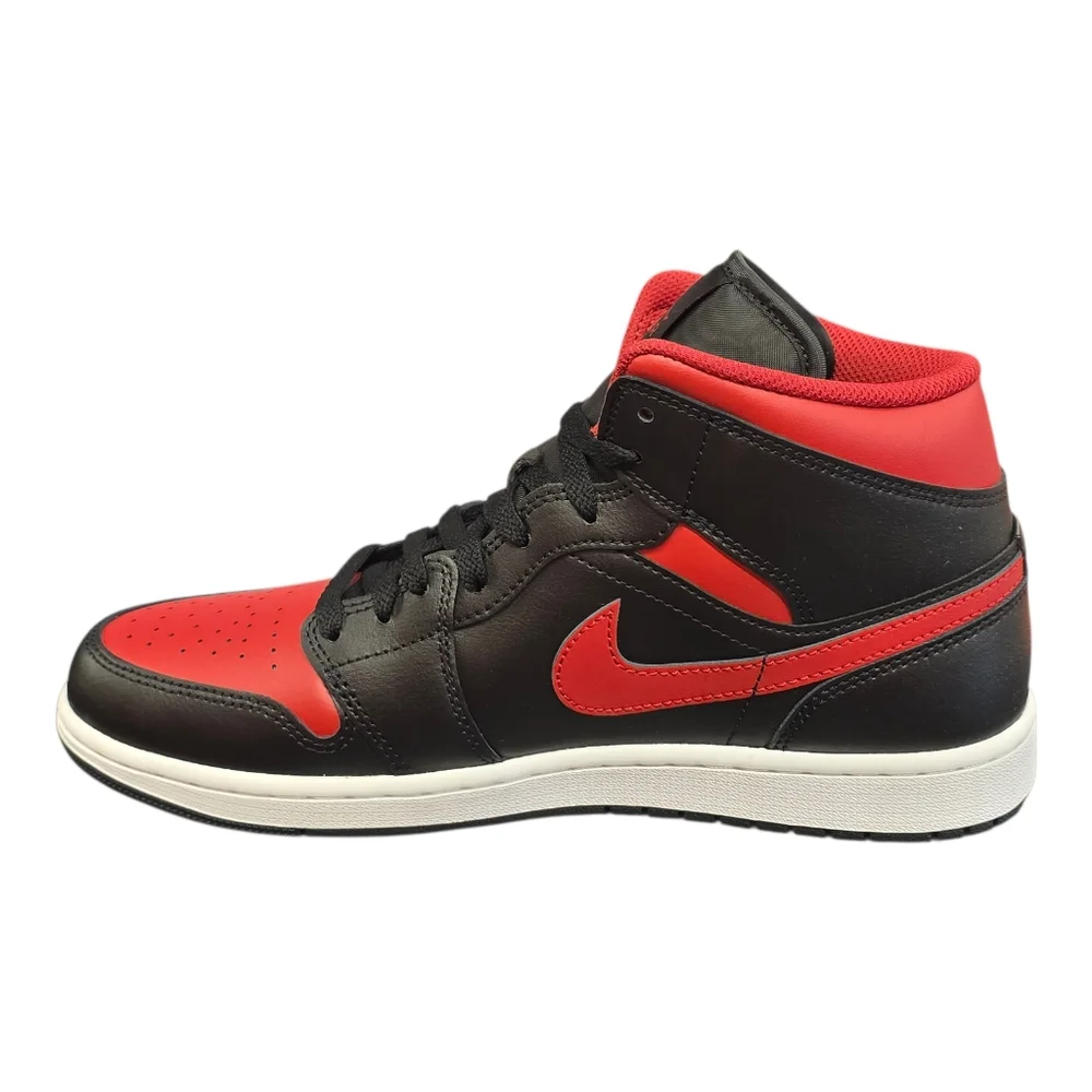 Nike Jordan 1 Mid Bred Twist Black Varsity Red Summit White Men's DQ8426-067
